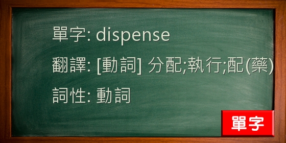 多益單字 Dispense所有相關資訊 By 英文995